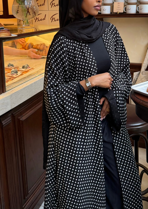 Polka dot abaya