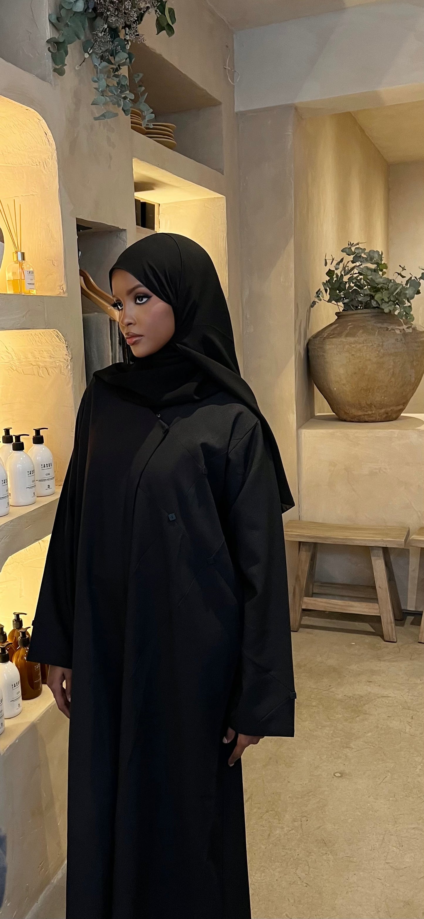 Smart abaya with matching scarf